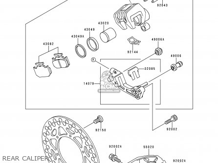 REAR CALIPER - KDX125-A2 1991 EUROPE UK AR GR NR SA ST