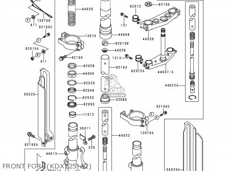 FRONT FORK(KDX125-A2) - KDX125-A2 1991 EUROPE UK AR GR NR SA ST