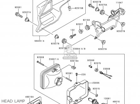 HEAD LAMP - KDX125-A2 1991 EUROPE UK AR GR NR SA ST