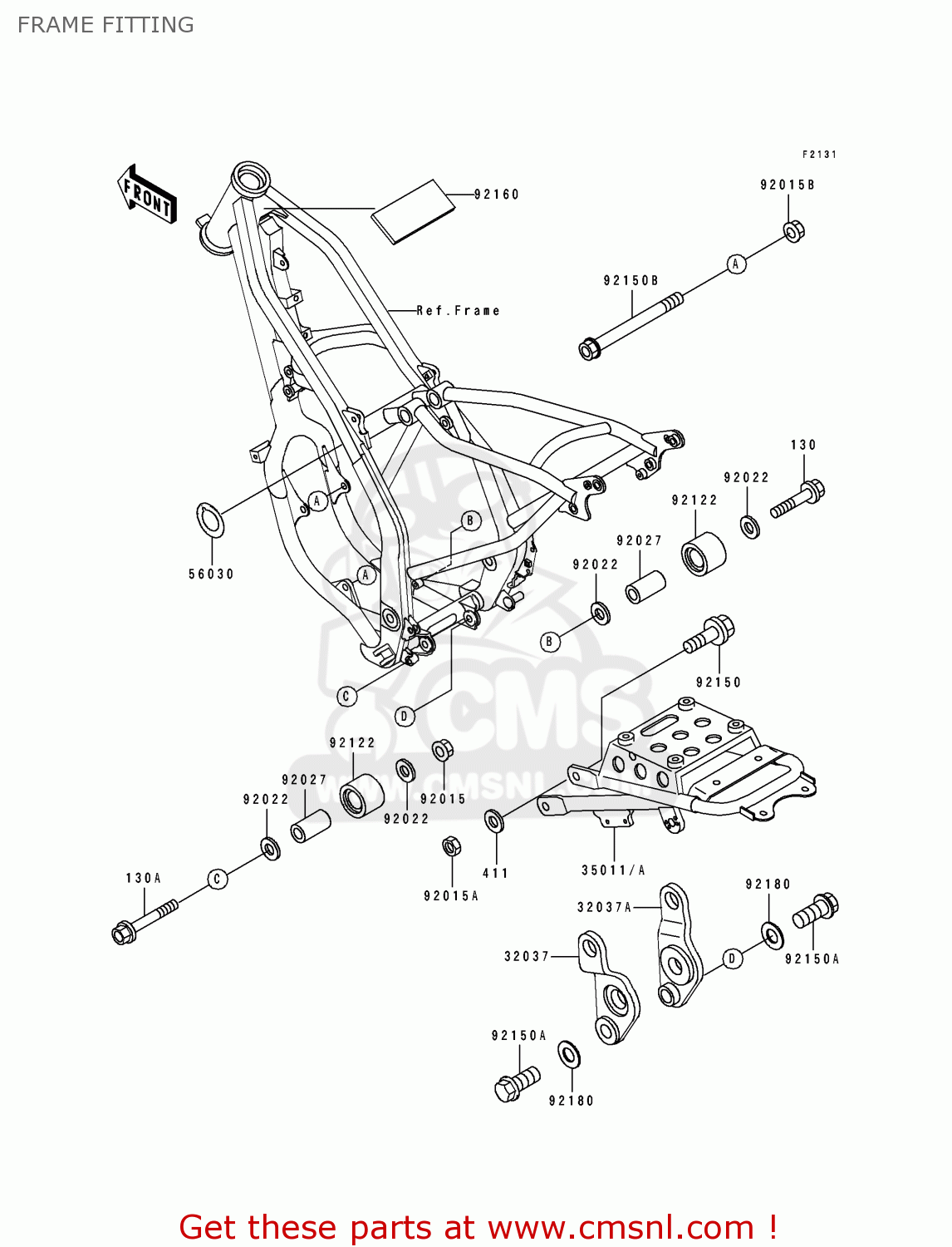 FRAME FITTING KDX125-A3 KDX125SR 1992 EUROPE NR