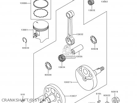 CRANKSHAFT/PISTON - KDX125-A3 KDX125SR 1992 EUROPE NR