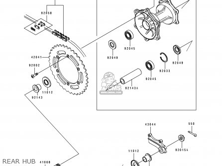 REAR HUB - KDX125-A3 KDX125SR 1992 EUROPE NR