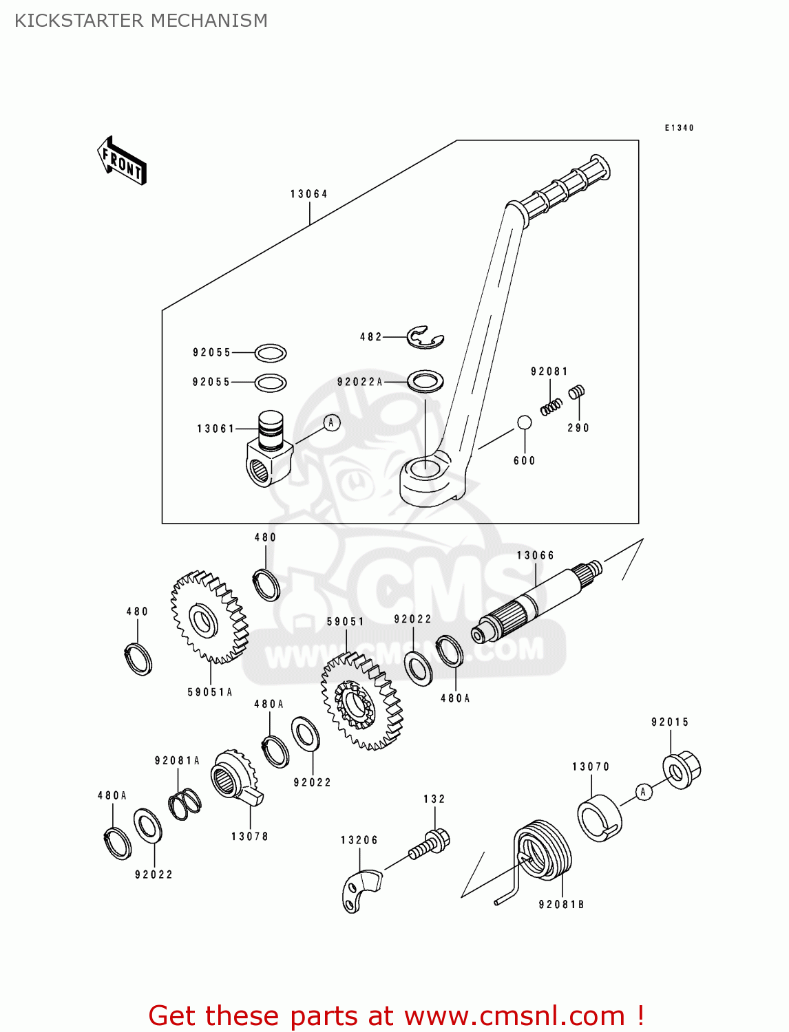 KICKSTARTER MECHANISM KDX125-A4 KDX125SR 1993 EUROPE NR