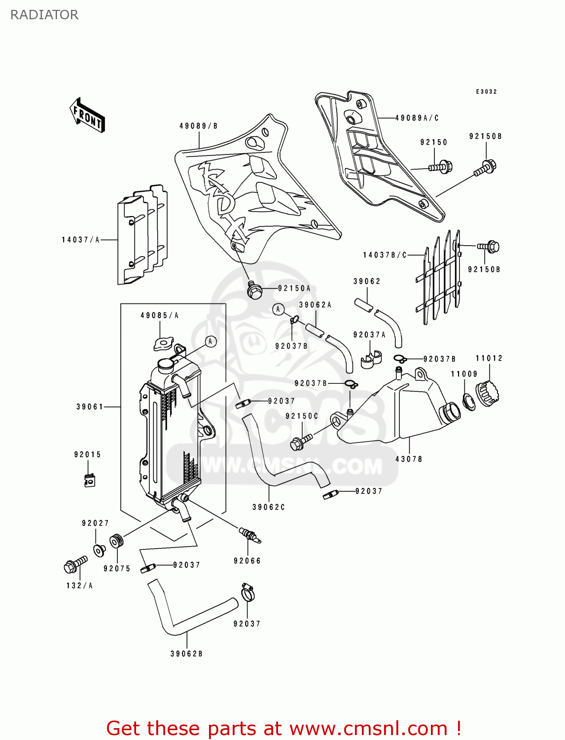 RADIATOR KDX125-A4 KDX125SR 1993 EUROPE NR