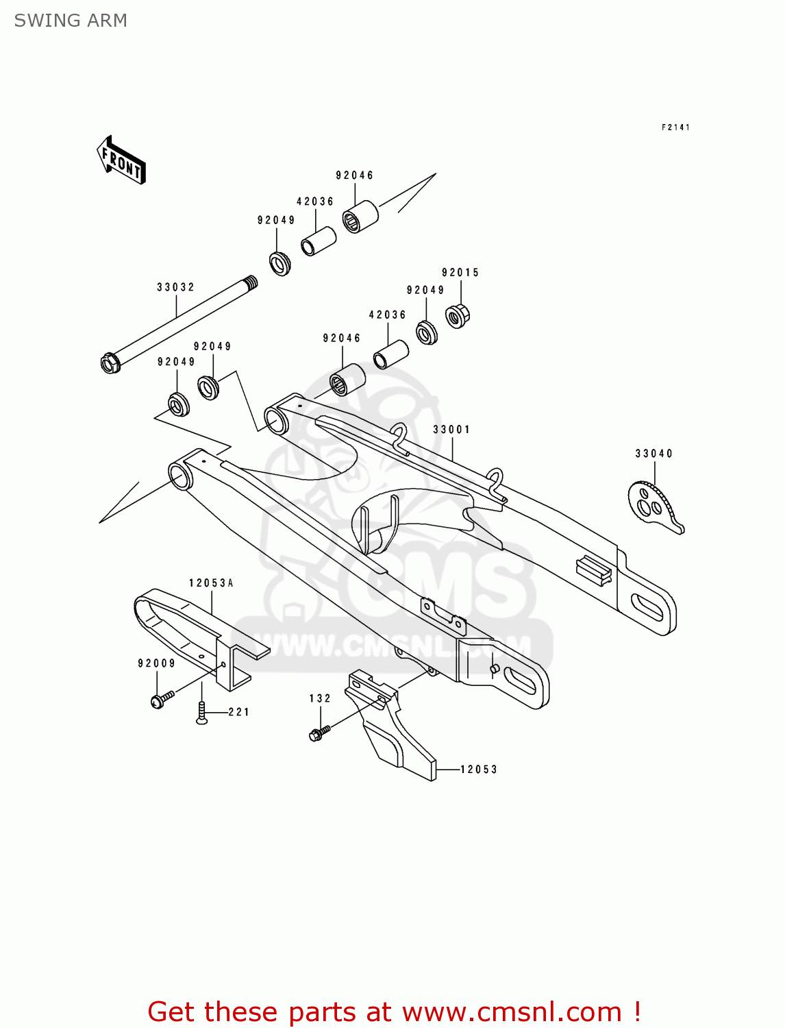 SWING ARM KDX125-A4 KDX125SR 1993 EUROPE NR