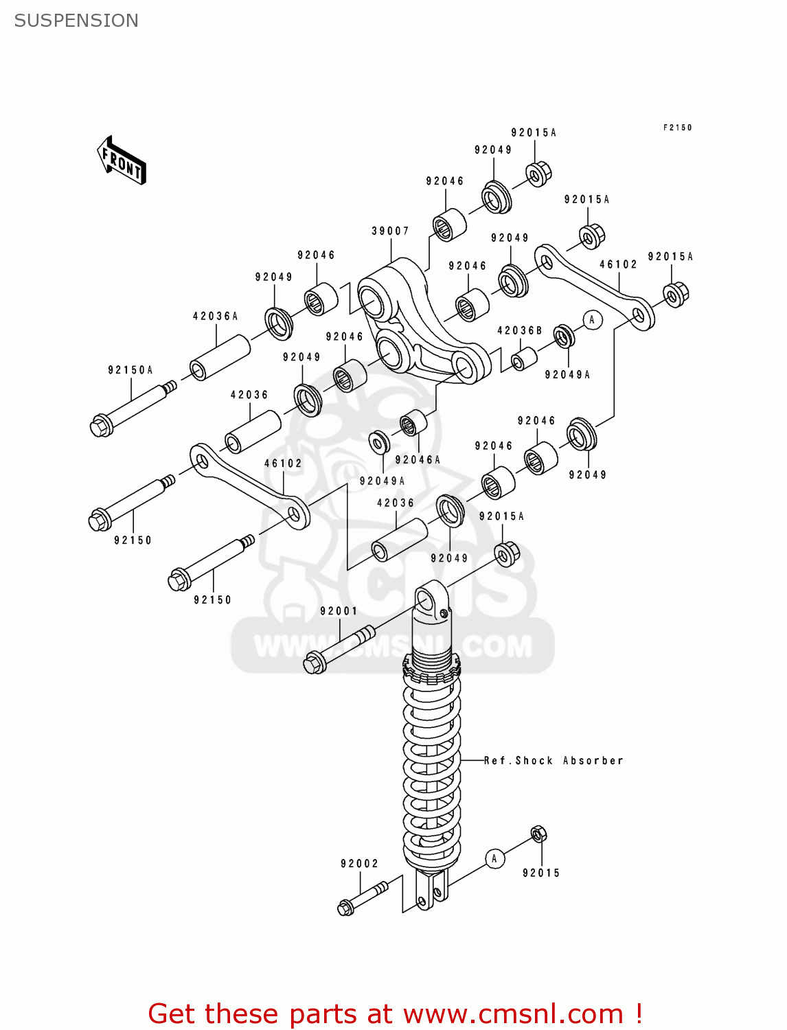 SUSPENSION KDX125-A4 KDX125SR 1993 EUROPE NR