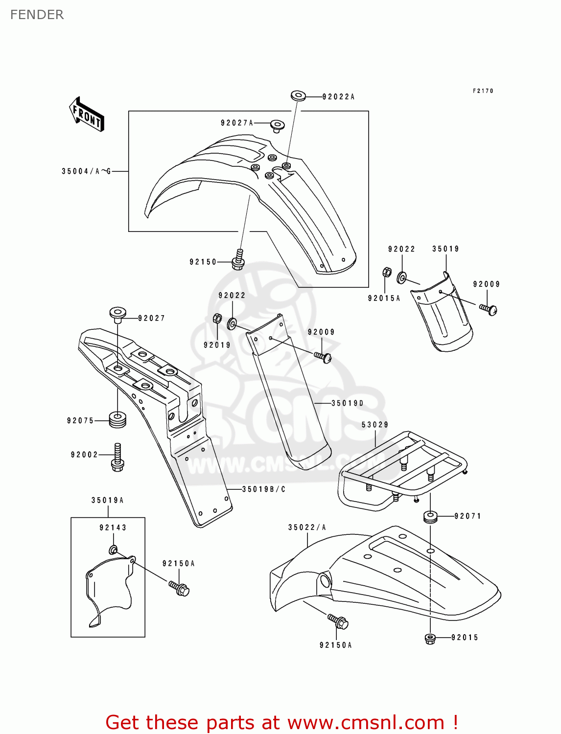 FENDER KDX125-A4 KDX125SR 1993 EUROPE NR