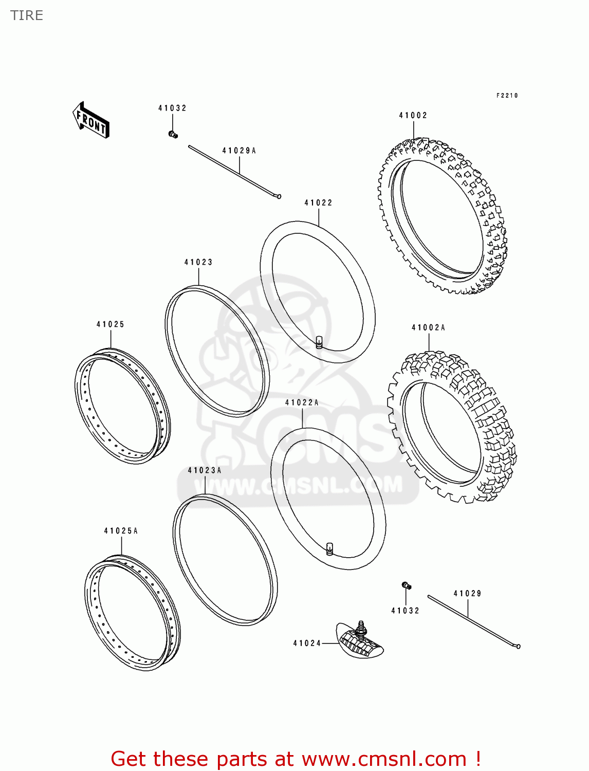 TIRE KDX125-A4 KDX125SR 1993 EUROPE NR