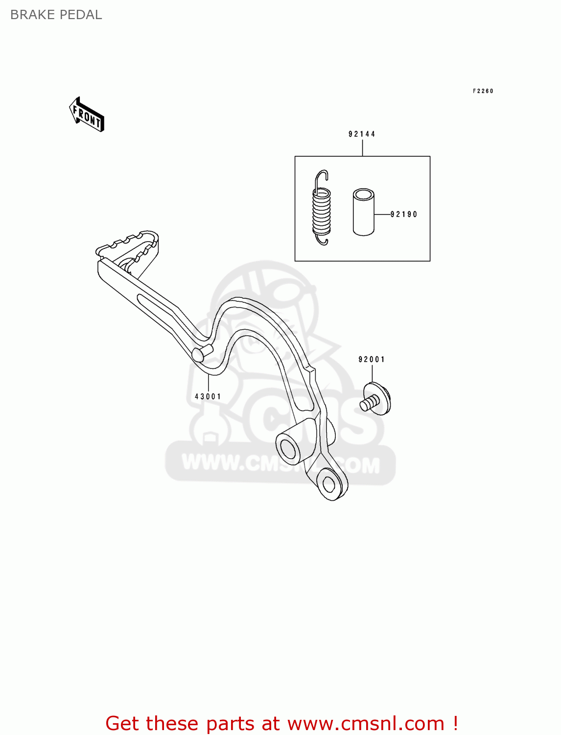 BRAKE PEDAL KDX125-A4 KDX125SR 1993 EUROPE NR