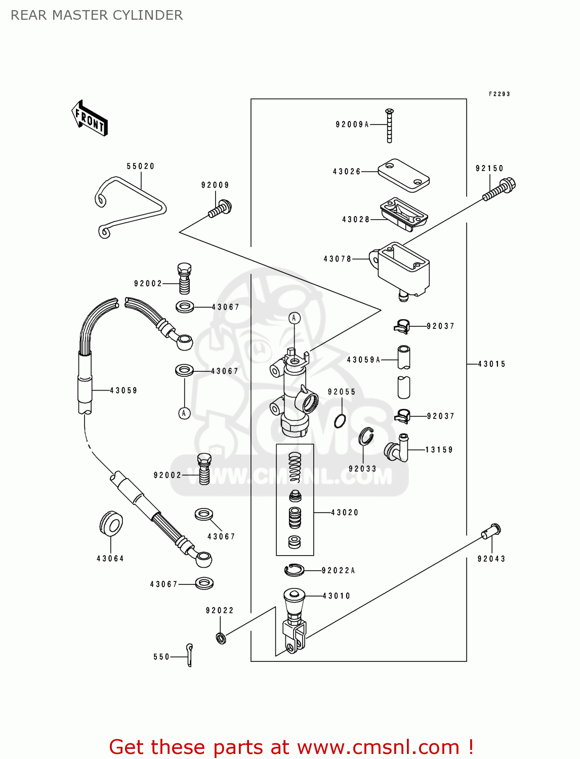 REAR MASTER CYLINDER KDX125-A4 KDX125SR 1993 EUROPE NR