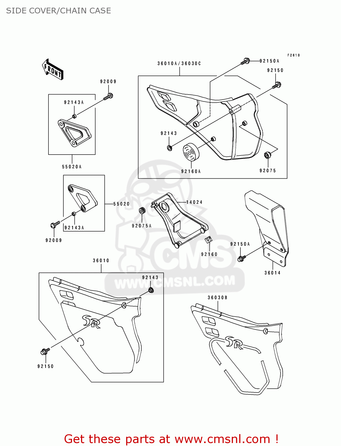 SIDE COVER/CHAIN CASE KDX125-A4 KDX125SR 1993 EUROPE NR