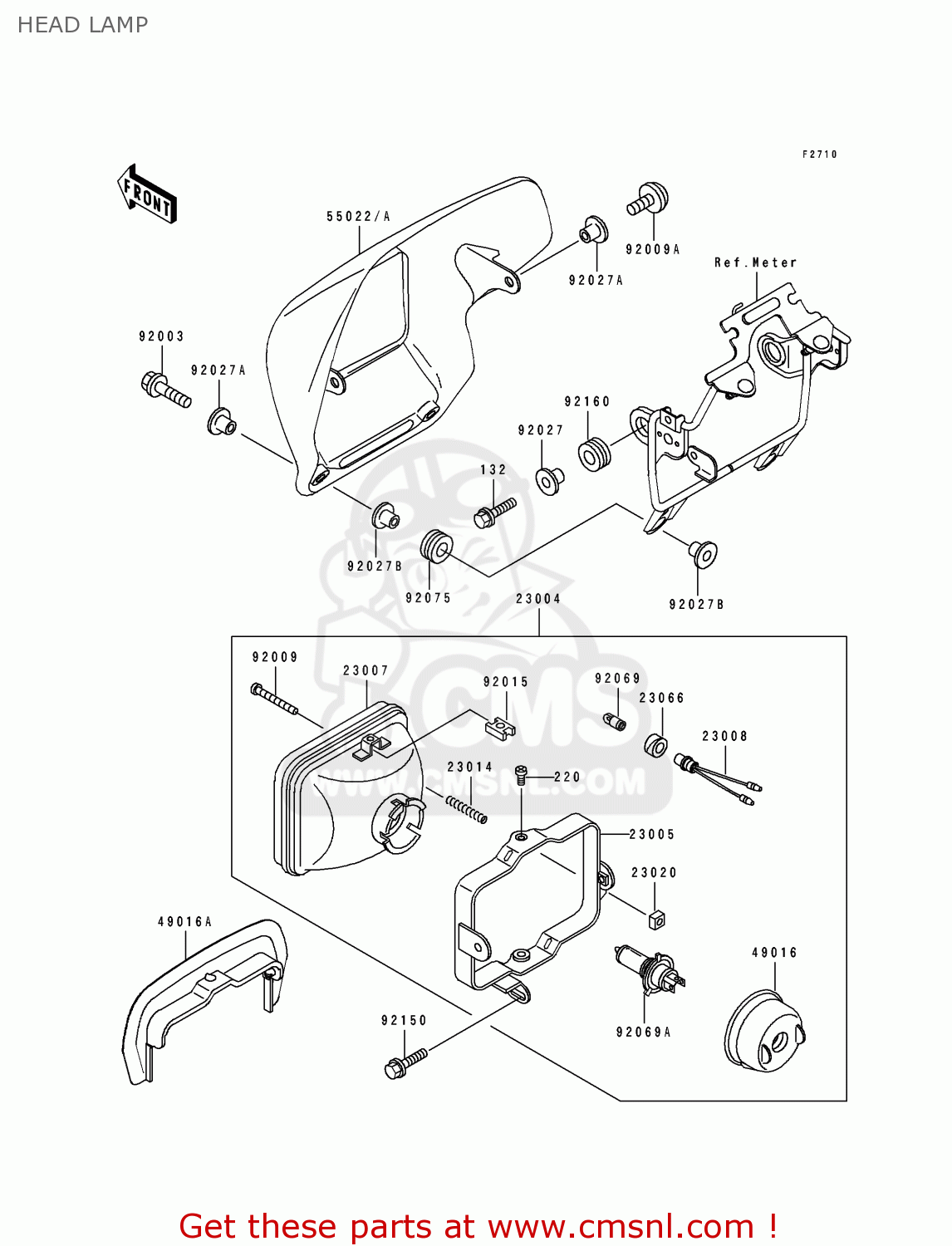 HEAD LAMP KDX125-A4 KDX125SR 1993 EUROPE NR