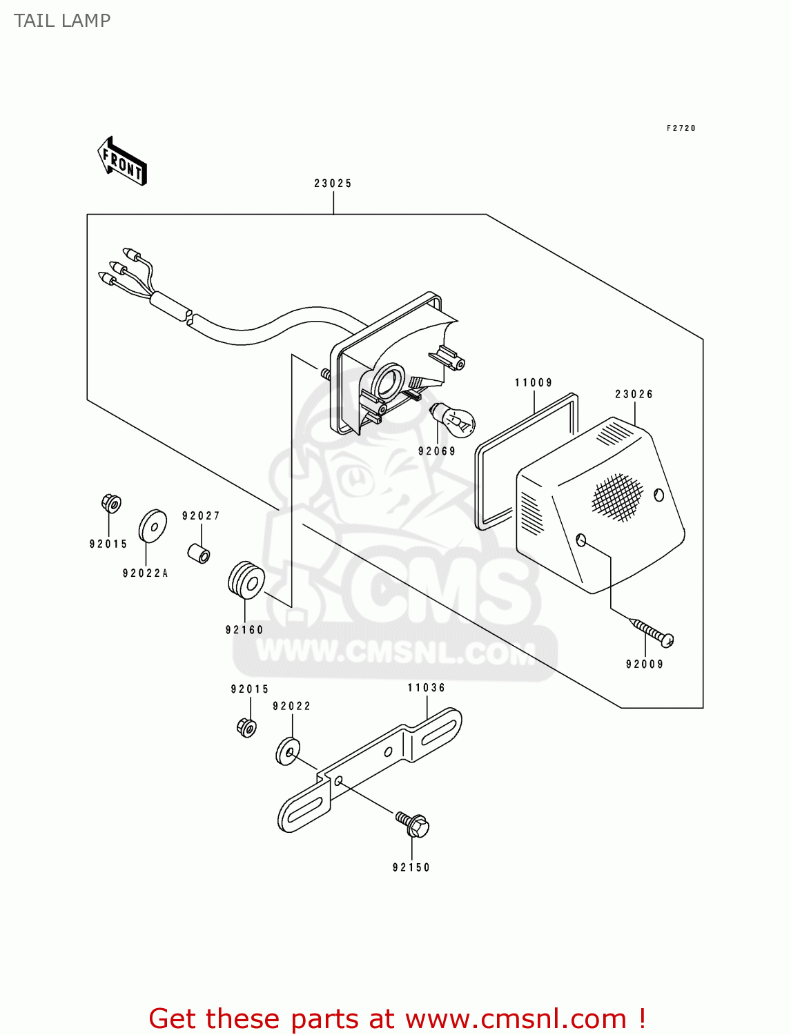 TAIL LAMP KDX125-A4 KDX125SR 1993 EUROPE NR