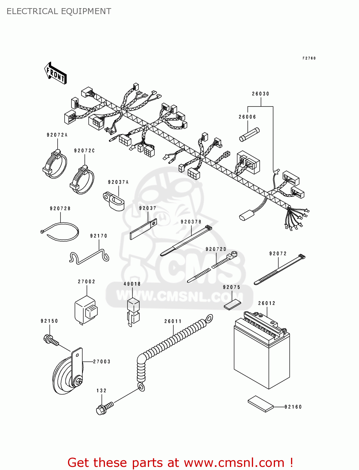 ELECTRICAL EQUIPMENT KDX125-A4 KDX125SR 1993 EUROPE NR