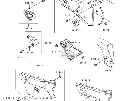 SIDE COVER/CHAIN CASE - KDX125-A4 KDX125SR 1993 EUROPE NR