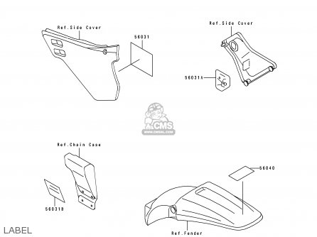 LABEL - KDX125-A4 KDX125SR 1993 EUROPE NR