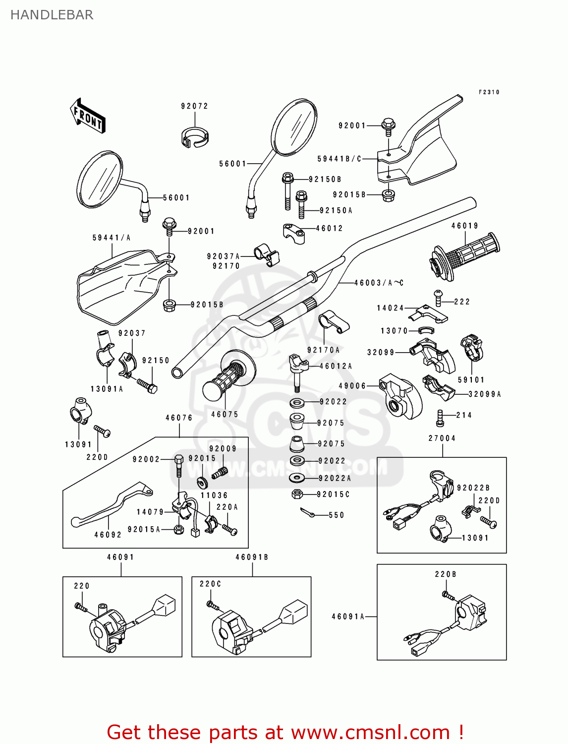 HANDLEBAR KDX125-B1 KDX125SR 1990 UNITED KINGDOM FR