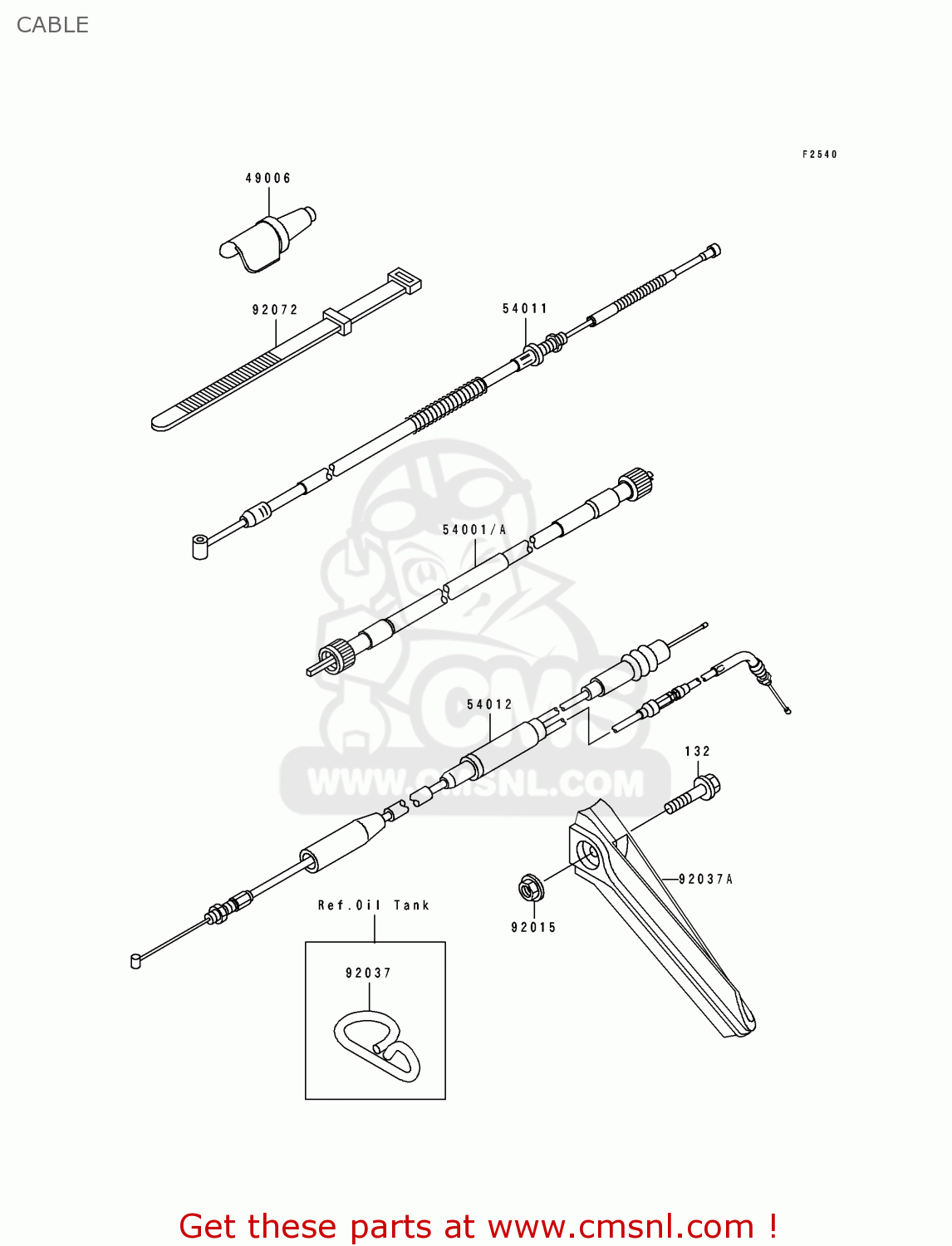 CABLE KDX125-B1 KDX125SR 1990 UNITED KINGDOM FR