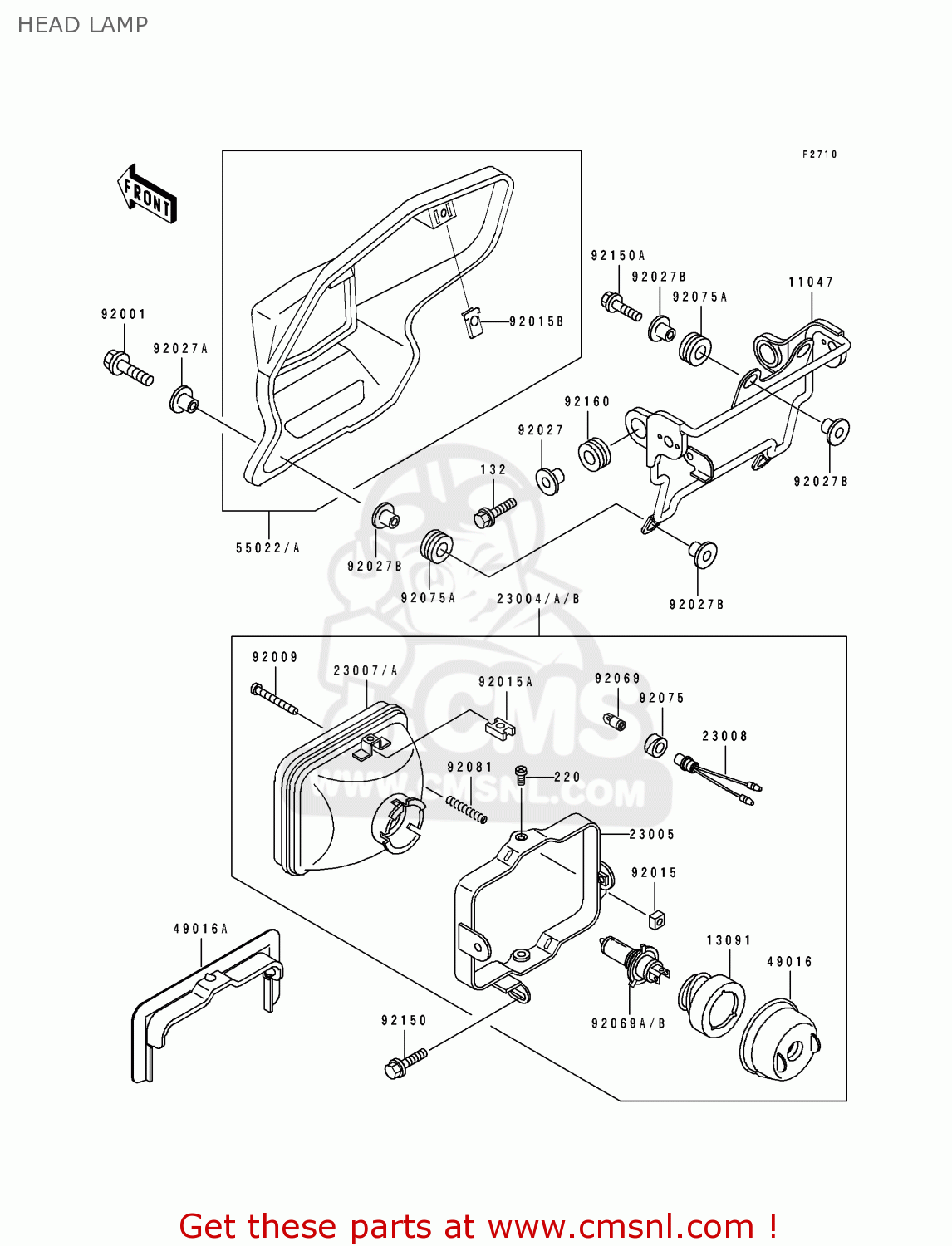 HEAD LAMP KDX125-B1 KDX125SR 1990 UNITED KINGDOM FR