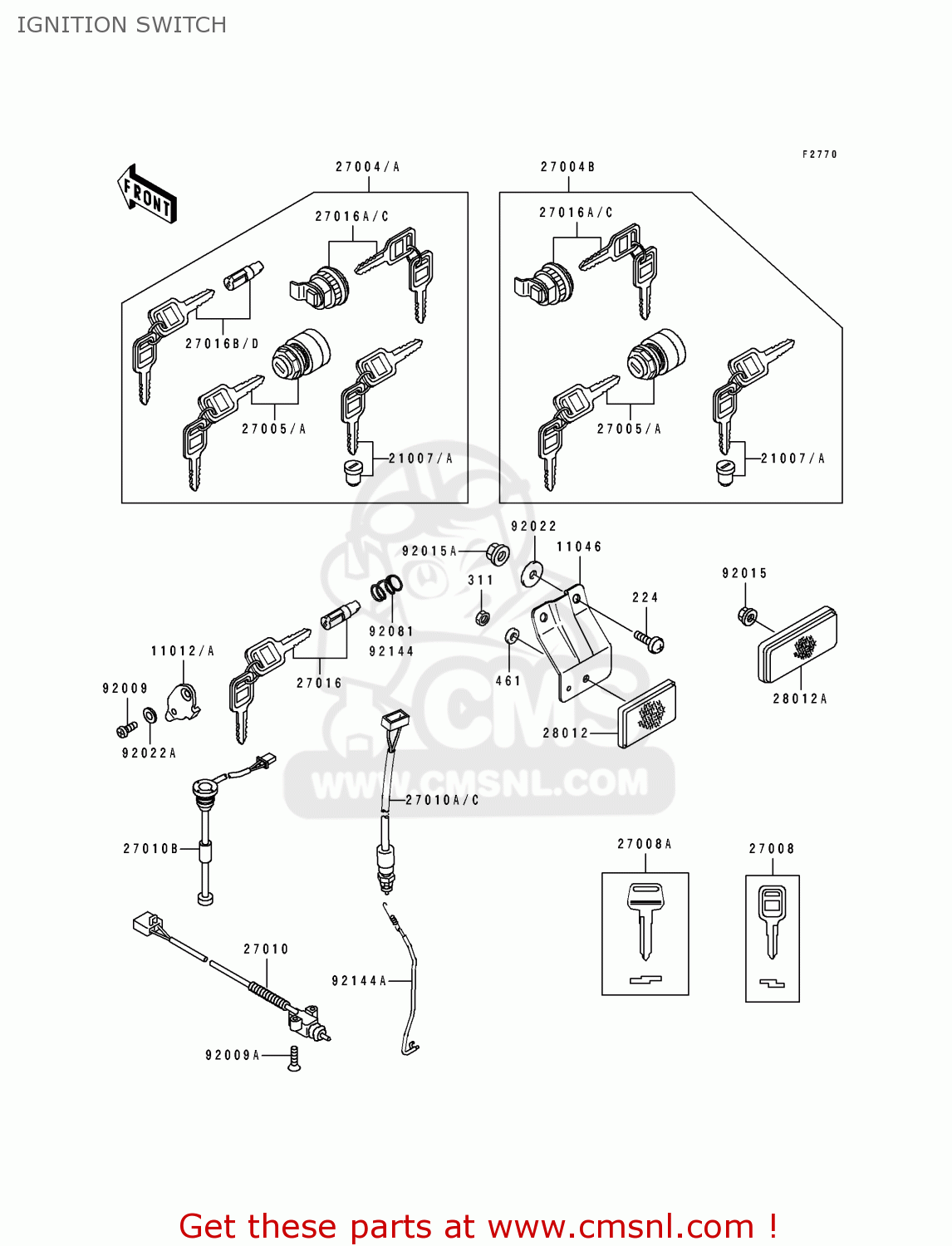 IGNITION SWITCH KDX125-B1 KDX125SR 1990 UNITED KINGDOM FR