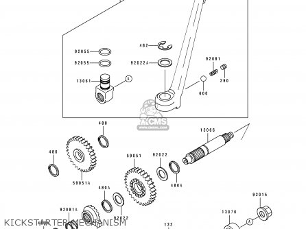 KICKSTARTER MECHANISM - KDX125-B1 KDX125SR 1990 UNITED KINGDOM FR