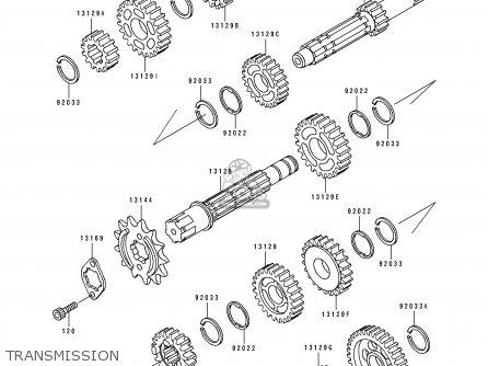 TRANSMISSION - KDX125-B1 KDX125SR 1990 UNITED KINGDOM FR