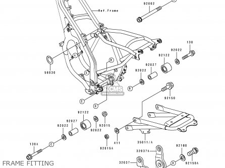 FRAME FITTING - KDX125-B1 KDX125SR 1990 UNITED KINGDOM FR