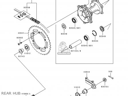 REAR HUB - KDX125-B1 KDX125SR 1990 UNITED KINGDOM FR