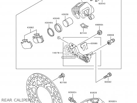 REAR CALIPER - KDX125-B1 KDX125SR 1990 UNITED KINGDOM FR