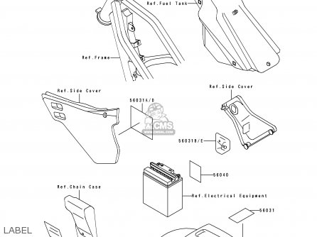 LABEL - KDX125-B1 KDX125SR 1990 UNITED KINGDOM FR