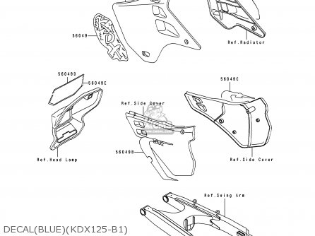 DECAL(BLUE)(KDX125-B1) - KDX125-B1 KDX125SR 1990 UNITED KINGDOM FR