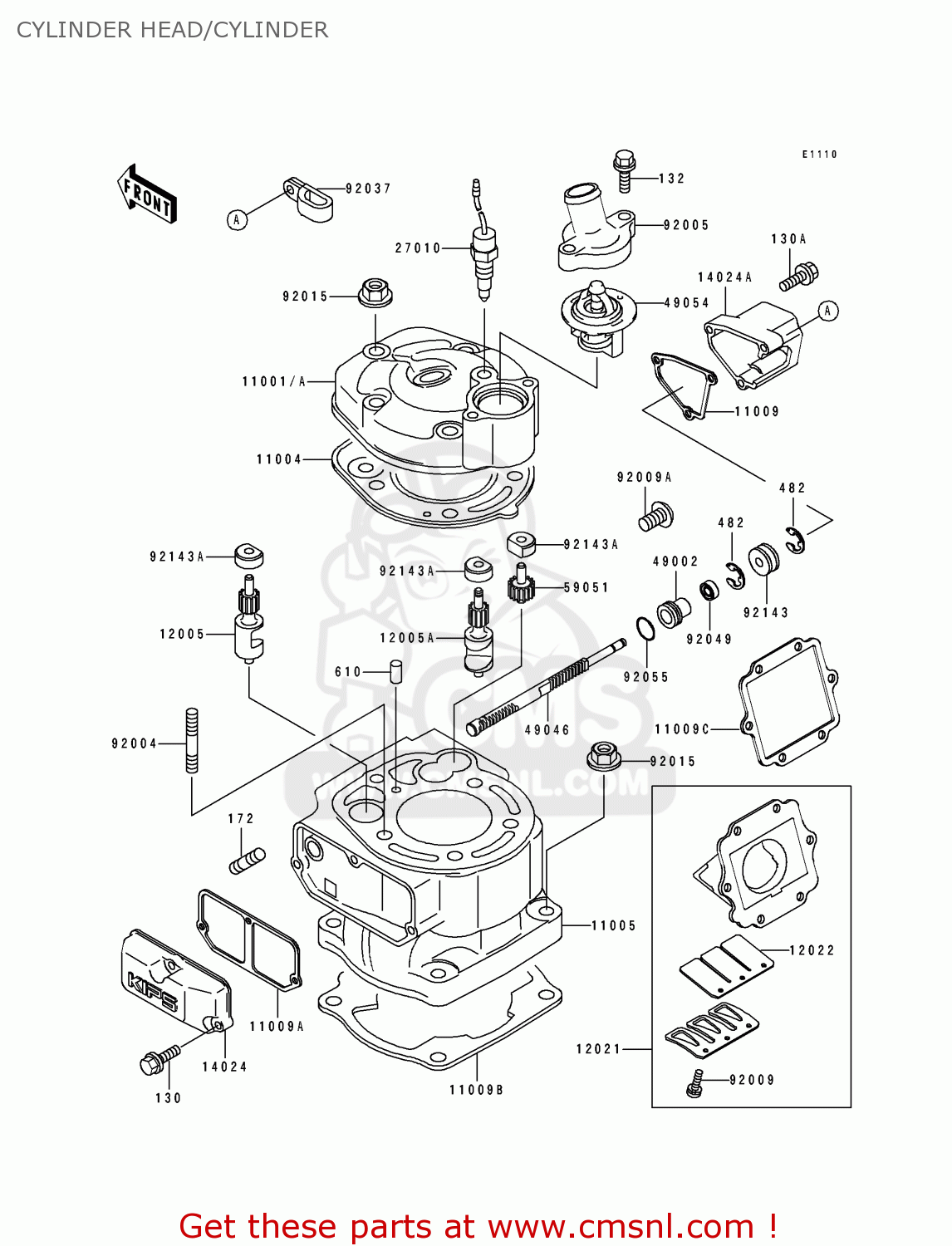 CYLINDER HEAD/CYLINDER KDX125-B2 KDX125SR 1991 UNITED KINGDOM FR SD
