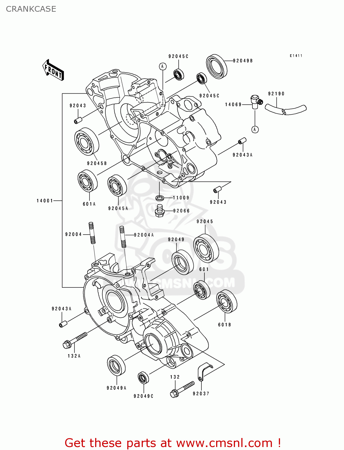 CRANKCASE KDX125-B2 KDX125SR 1991 UNITED KINGDOM FR SD