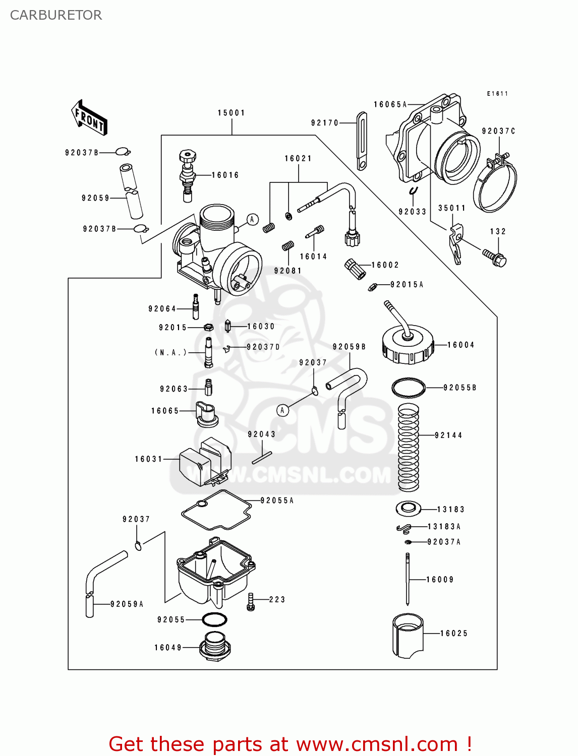 CARBURETOR KDX125-B2 KDX125SR 1991 UNITED KINGDOM FR SD