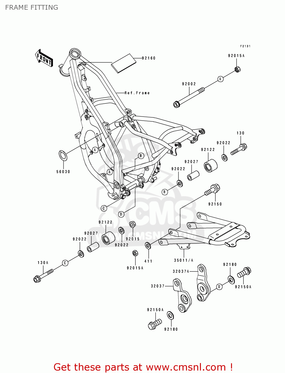 FRAME FITTING KDX125-B2 KDX125SR 1991 UNITED KINGDOM FR SD