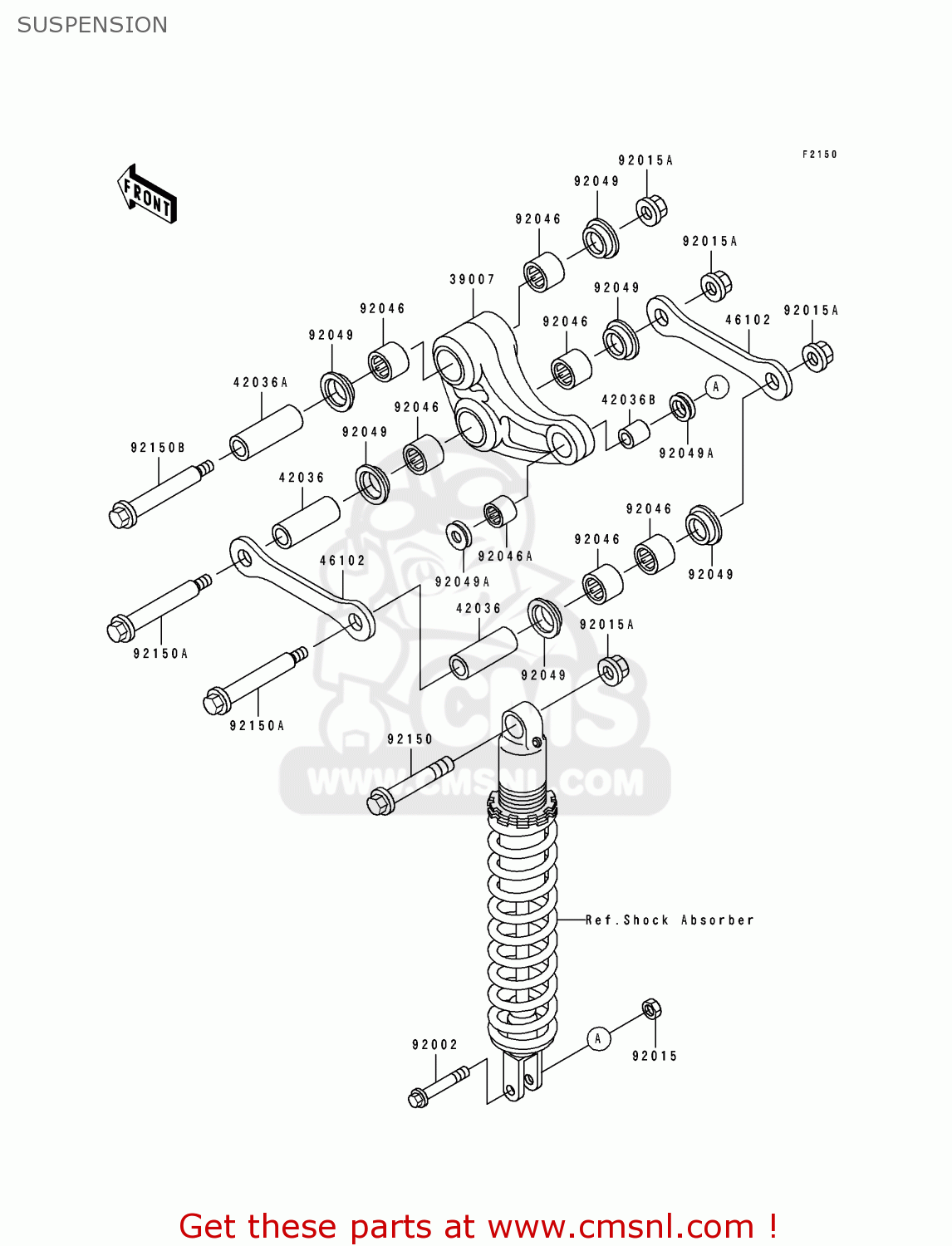 SUSPENSION KDX125-B2 KDX125SR 1991 UNITED KINGDOM FR SD