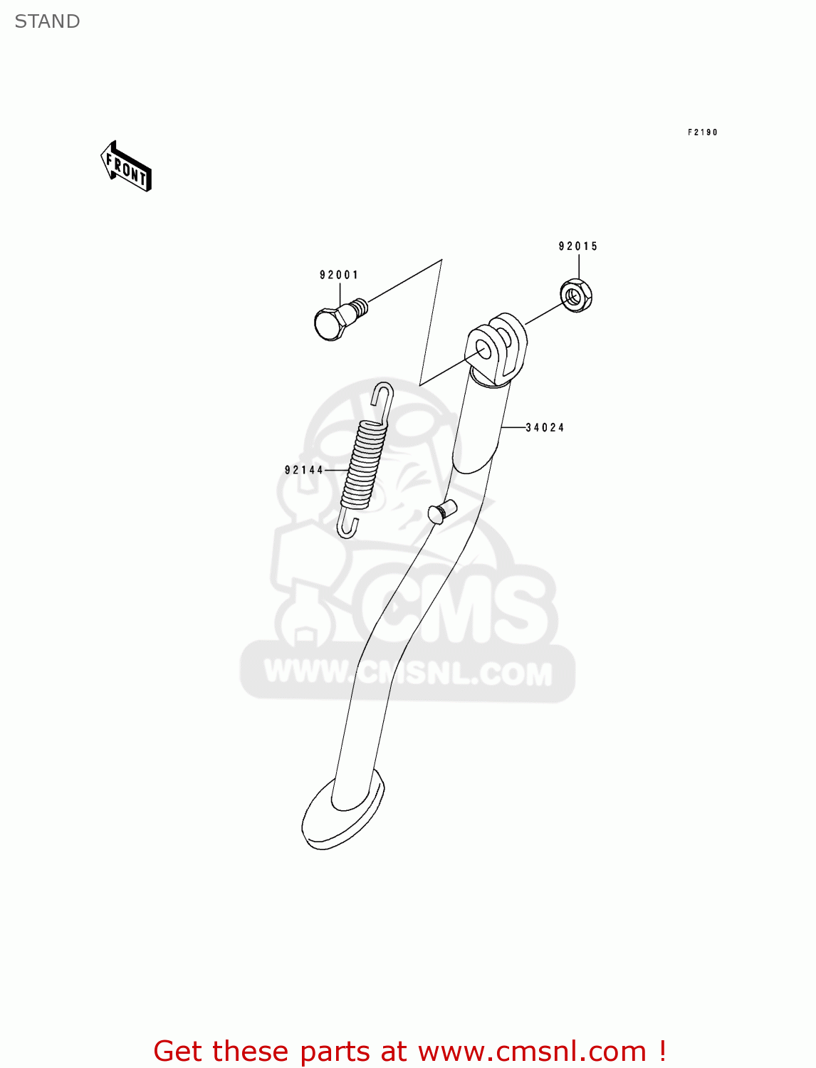 STAND KDX125-B2 KDX125SR 1991 UNITED KINGDOM FR SD