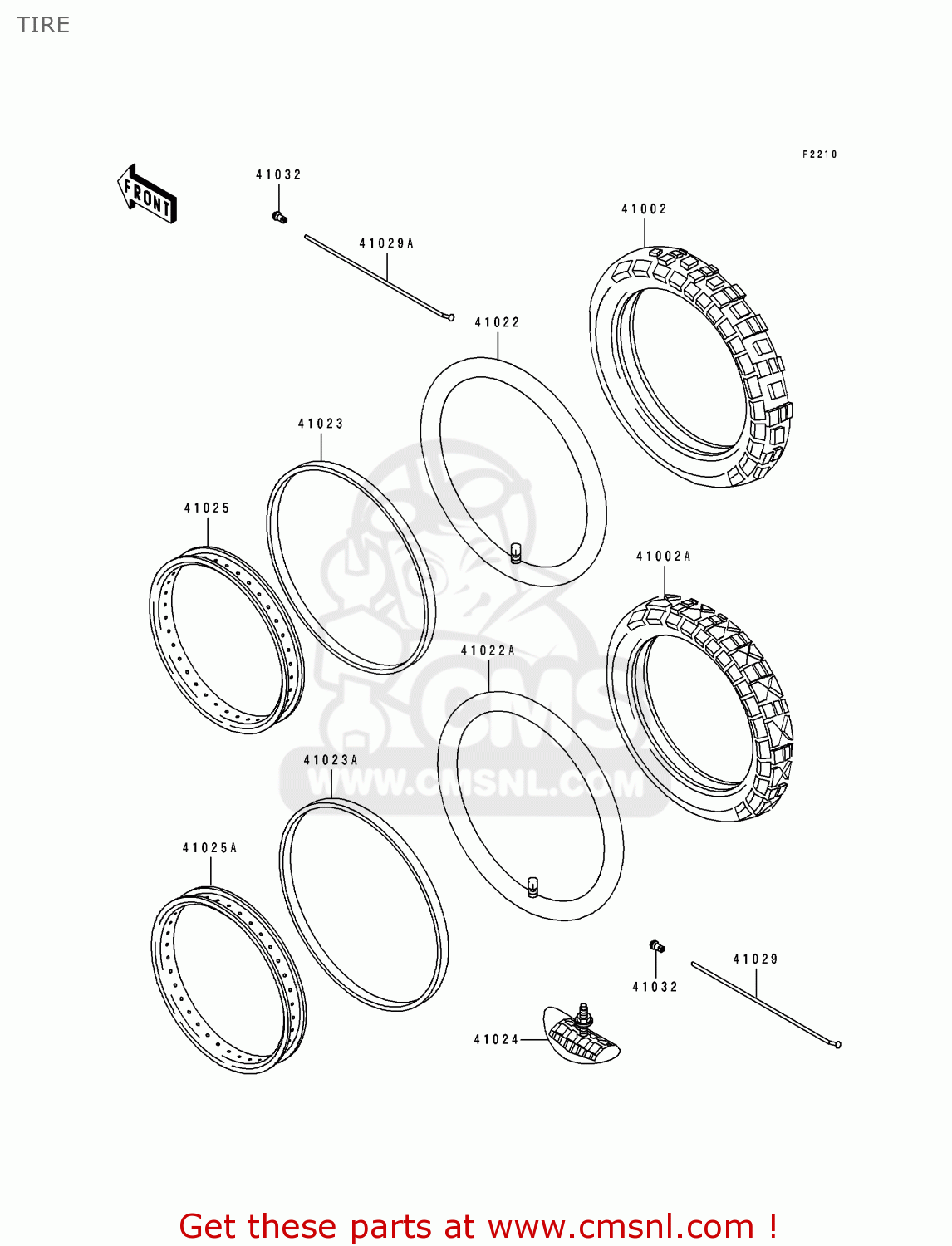 TIRE KDX125-B2 KDX125SR 1991 UNITED KINGDOM FR SD