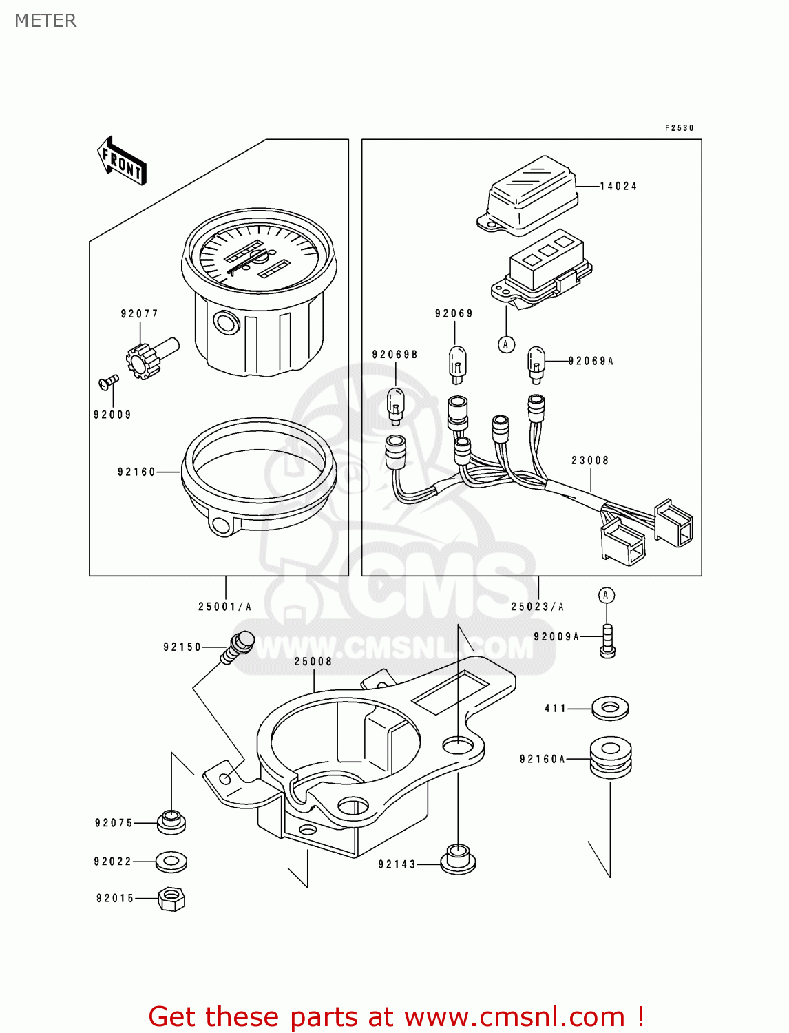 METER KDX125-B2 KDX125SR 1991 UNITED KINGDOM FR SD