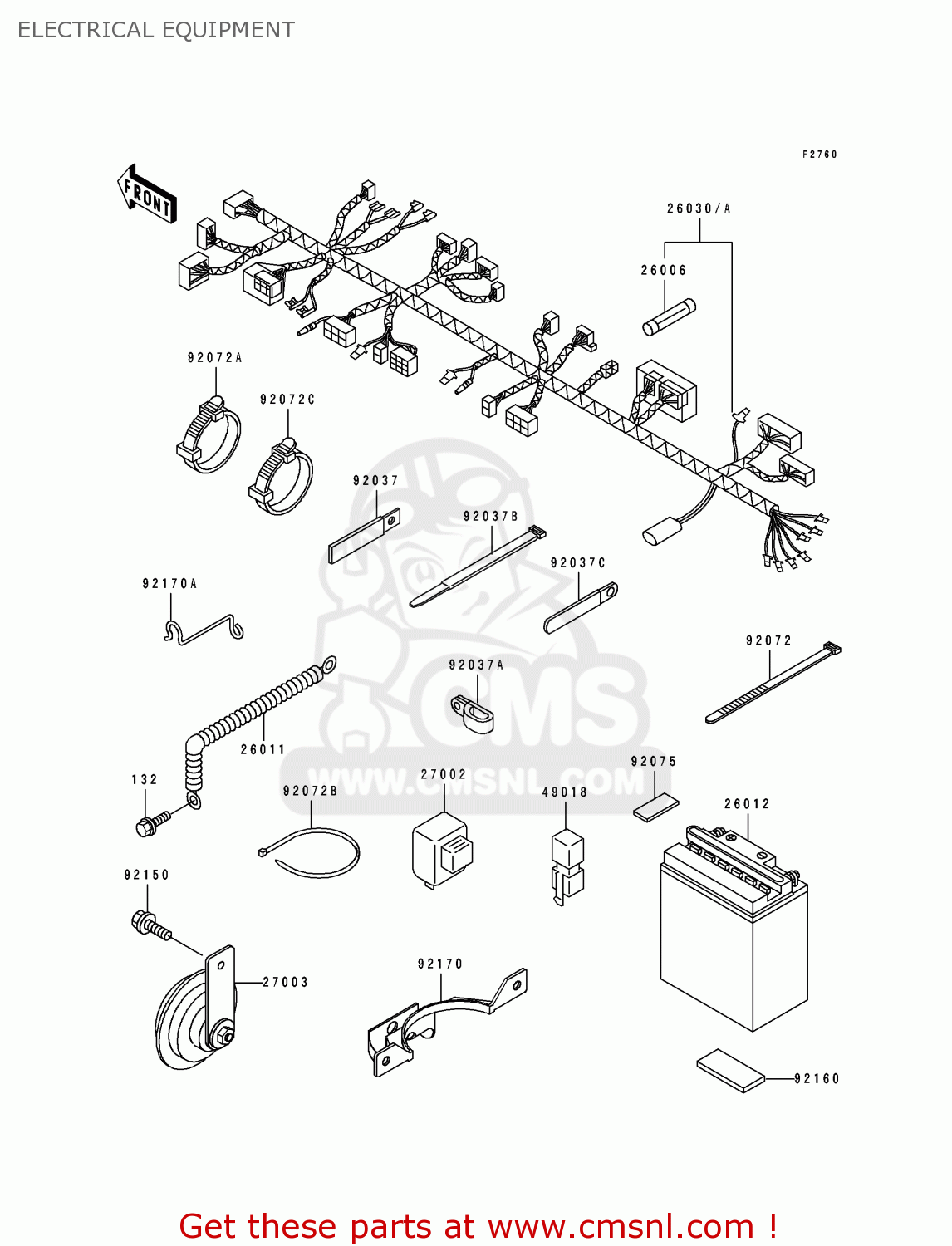 ELECTRICAL EQUIPMENT KDX125-B2 KDX125SR 1991 UNITED KINGDOM FR SD