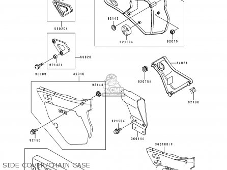 SIDE COVER/CHAIN CASE - KDX125-B2 KDX125SR 1991 UNITED KINGDOM FR SD