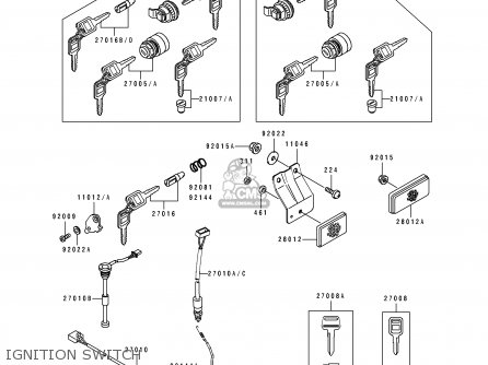 IGNITION SWITCH - KDX125-B2 KDX125SR 1991 UNITED KINGDOM FR SD