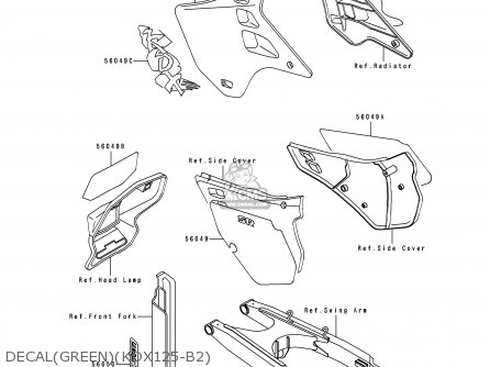 DECAL(GREEN)(KDX125-B2) - KDX125-B2 KDX125SR 1991 UNITED KINGDOM FR SD