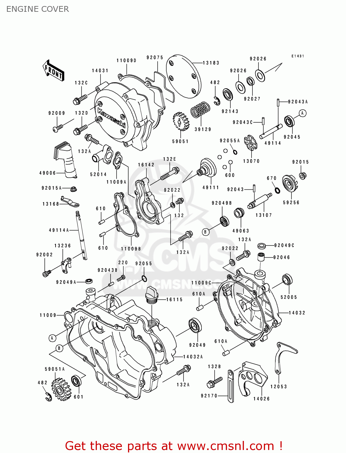 ENGINE COVER KDX125-B3 KDX125SR 1992 FRANCE SD