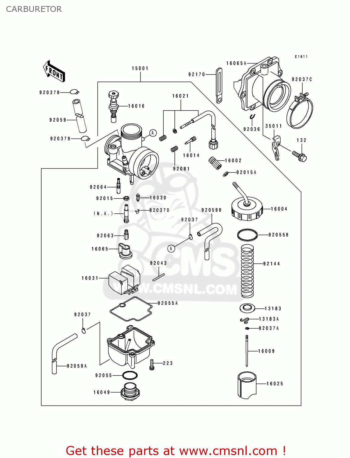 CARBURETOR KDX125-B3 KDX125SR 1992 FRANCE SD