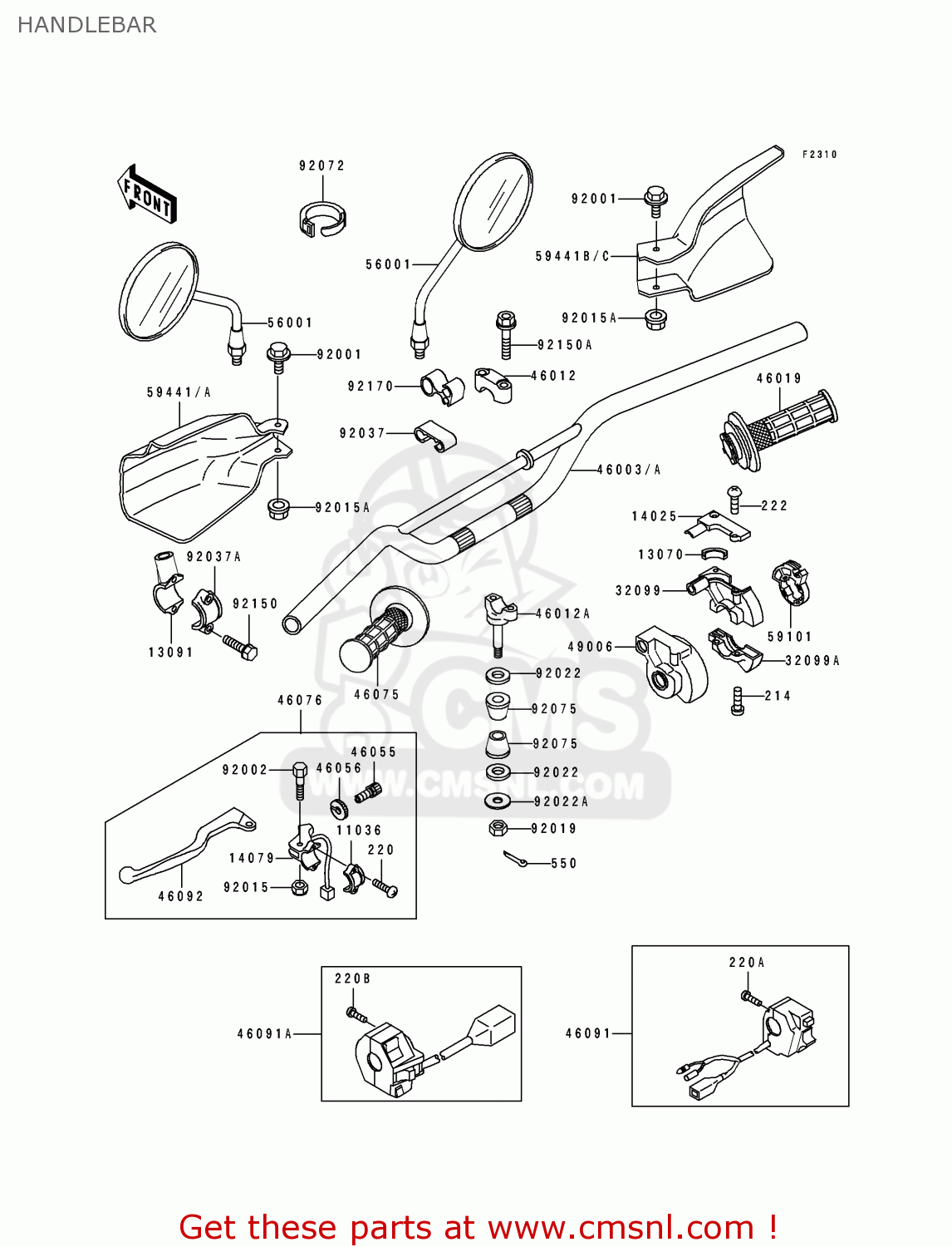 HANDLEBAR KDX125-B3 KDX125SR 1992 FRANCE SD