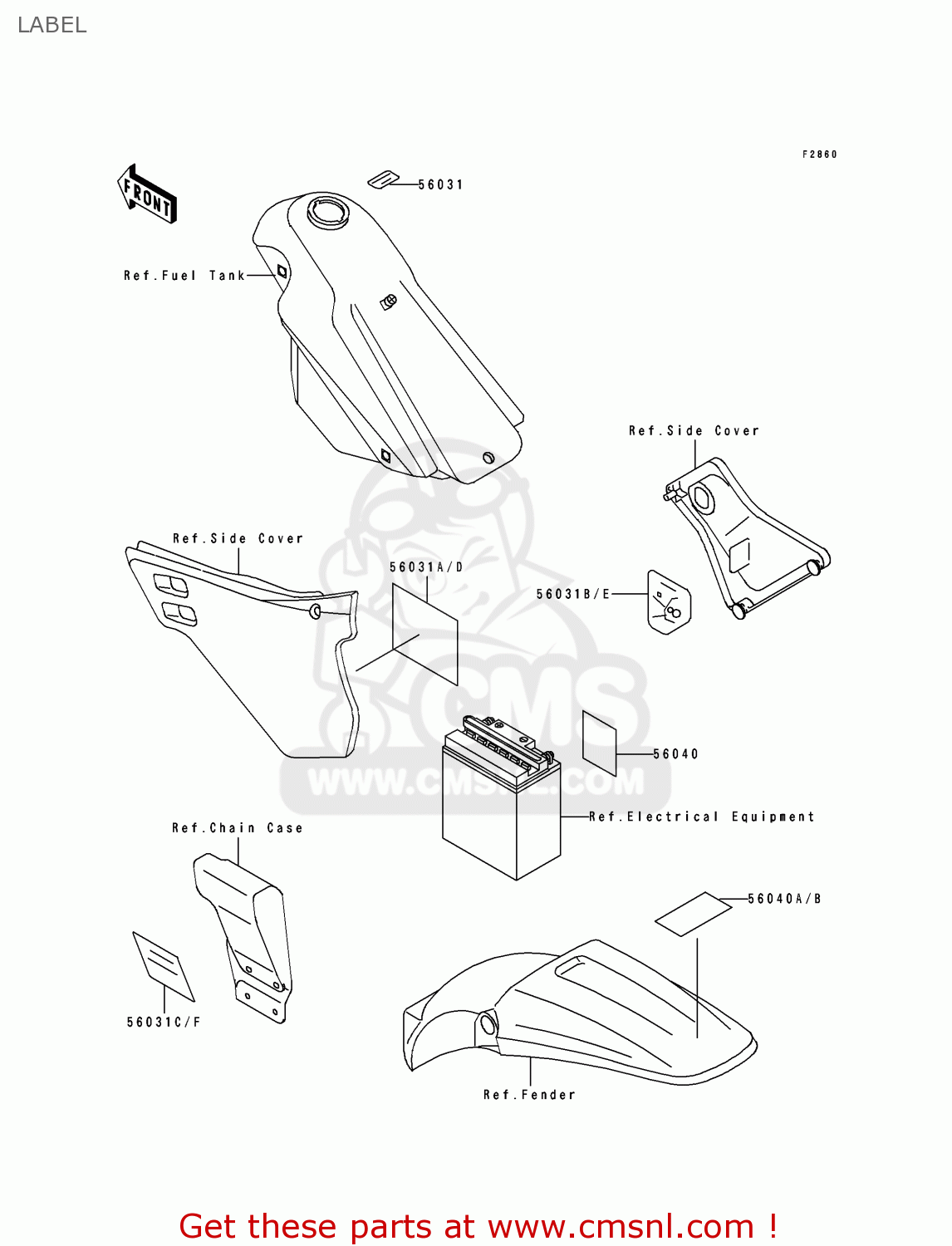 LABEL KDX125-B3 KDX125SR 1992 FRANCE SD