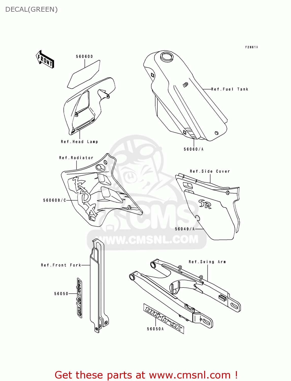 DECAL(GREEN) KDX125-B3 KDX125SR 1992 FRANCE SD
