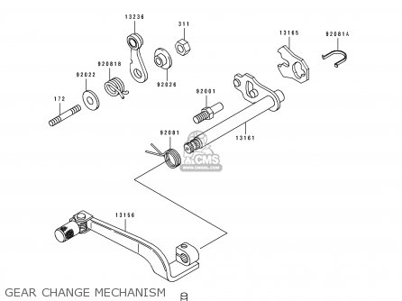 GEAR CHANGE MECHANISM - KDX125-B3 KDX125SR 1992 FRANCE SD