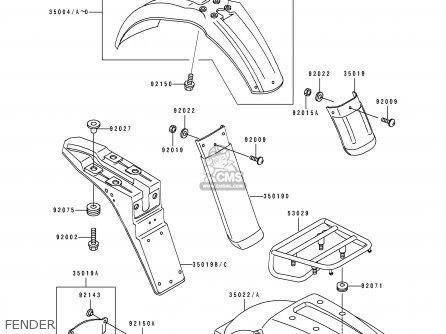 FENDER - KDX125-B3 KDX125SR 1992 FRANCE SD
